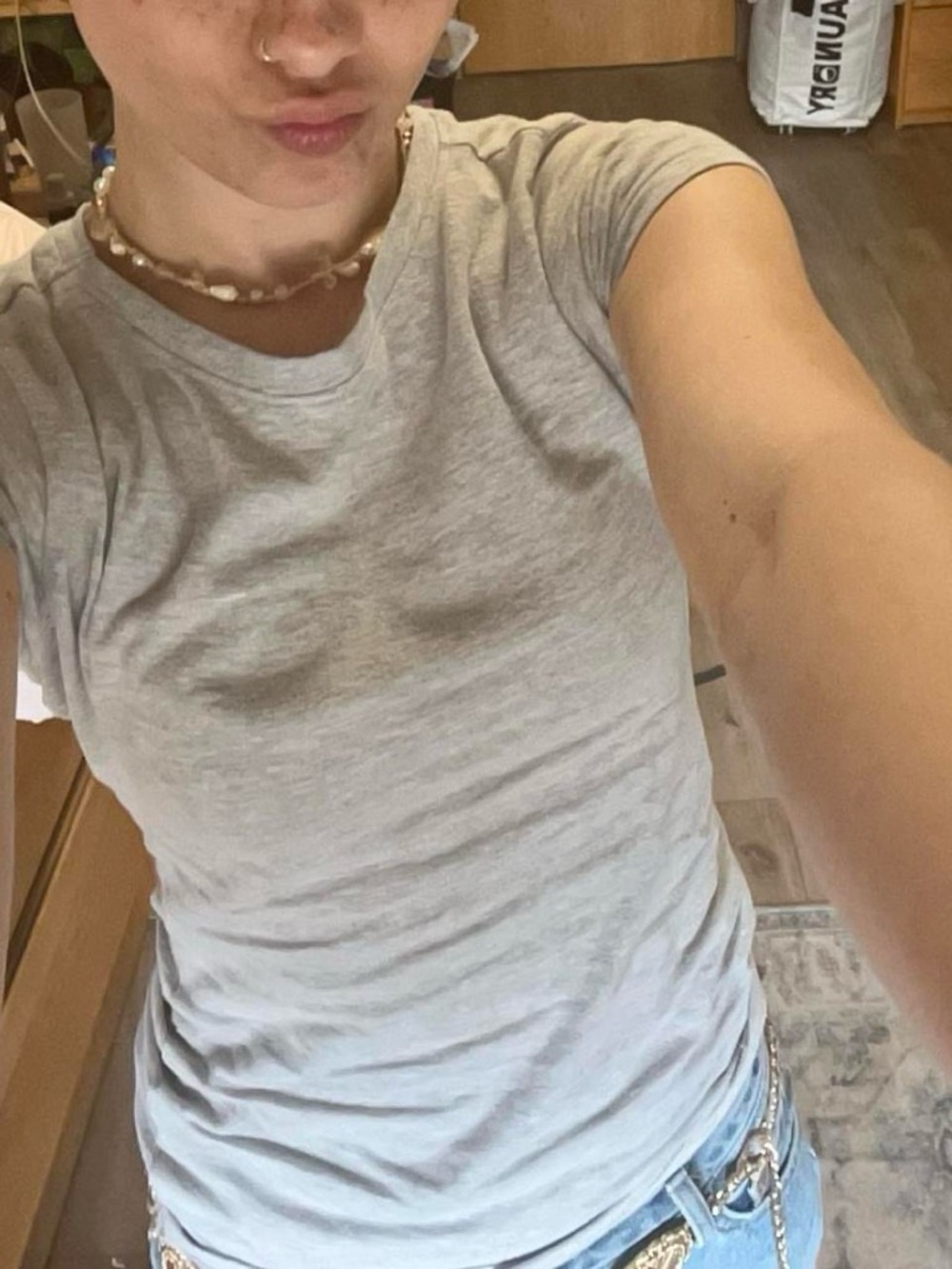 Women’s Grey Slim Fit Basic Tee